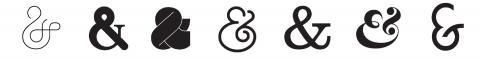 the ampersand character in a selection of typefaces