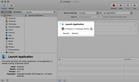 OS X Automator: Application chooser